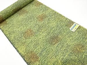 アンティーク　シルクウール　木の葉模様　羽尺反物